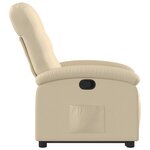 vidaXL Fauteuil inclinable Crème Tissu