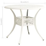 vidaXL Ensemble de bistro 3 Pièces Aluminium coulé Blanc