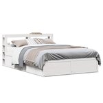 vidaXL Cadre de lit et tête de lit blanc 140x190 cm bois de pin massif