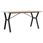 vidaXL Table à manger cadre en Y 160x80x75 5 cm bois pin massif acier