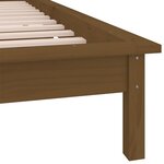 vidaXL Cadre de lit à LED marron miel 75x190 cm petit simple bois