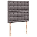 vidaXL Sommier à lattes de lit avec matelas Gris 100x200 cm Similicuir
