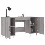 Bureau table poste de travail meuble d'ordinateur informatique étude sonoma 140 x 50 x 75 cm bois d'ingénierie gris 02_0023952