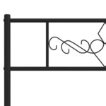 vidaXL Cadre de lit métal avec tête de lit noir 183x213 cm