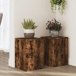 vidaXL Supports pour plantes 2 Pièces chêne fumé bois d'ingénierie