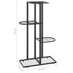 vidaXL Support pour plantes 4 niveaux 43x22x76 cm Noir Métal
