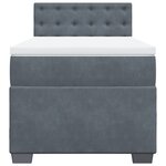 vidaXL Sommier à lattes de lit avec matelas Gris foncé 100x200 cm