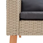 vidaXL Salon de jardin 2 Pièces avec coussins Résine tressée Beige