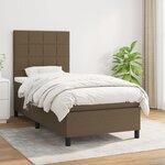 vidaXL Sommier à lattes de lit avec matelas Marron foncé 100x200 cm