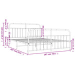 vidaXL Cadre de lit métal sans matelas et pied de lit blanc 180x200 cm