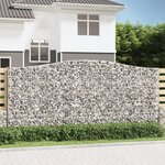vidaXL Paniers à gabions arqués 3 Pièces 400x30x180/200 cm Fer galvanisé