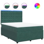 vidaXL Sommier à lattes de lit et matelas Vert foncé 160x200cm Velours