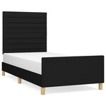 vidaXL Cadre de lit avec tête de lit Noir 90x200 cm Tissu