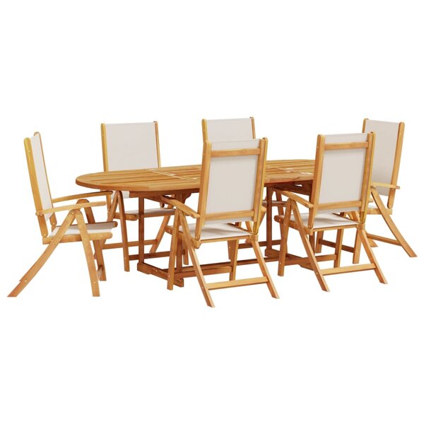 vidaXL Ensemble à manger de jardin 7Pièces bois d'acacia solide textilène