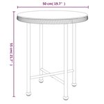 vidaXL Table de salle à manger Ø50 cm Verre trempé et acier