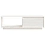 vidaXL Meuble TV Blanc 110x30x33 5 cm Bois de pin massif