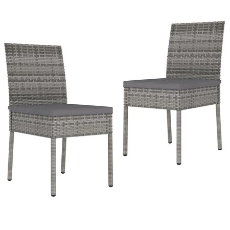 vidaXL Chaises de salle à manger de jardin 2 Pièces Résine tressée Gris