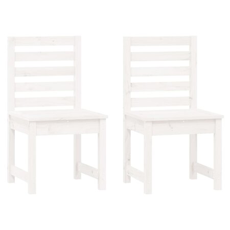 vidaXL Chaises de jardin lot de 2 blanc 50x48x91 5 cm bois massif pin