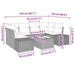 vidaXL Ensemble de canapé de jardin 7 pièces avec coussins gris clair en rotin synthétique