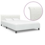 vidaXL Cadre de lit Blanc Similicuir 140 x 200 cm