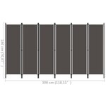 vidaXL Cloison de séparation 6 panneaux Anthracite 300x180 cm