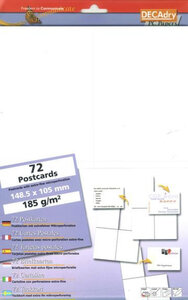 Pack 72 Cartes (148X105mm) Blanc 185G