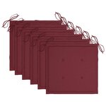 vidaXL Chaises de jardin avec coussins rouge bordeaux lot de 6 Teck