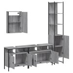 vidaXL Ensemble de meubles de salle de bain 4 Pièces Sonoma gris