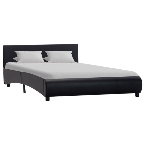 vidaXL Cadre de lit Noir Similicuir 140x200 cm