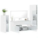 vidaXL Ensemble de meubles de salle de bain 4 Pièces blanc brillant