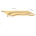 vidaXL Auvent manuel rétractable sur pied 400x300 cm Jaune et blanc