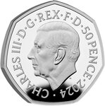 Pièce de monnaie en Argent 50 Pence g 8 Millésime 2024 Iconic Specimens TYRANNOSAURUS