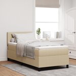 vidaXL Lit à ressorts avec matelas gris beige 90x200 cm Tissu en velours côtelé