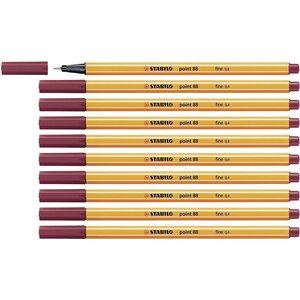 Stylo-Feutre POINT 88 Pointe Fine 0 4 mm pourpre x 10 STABILO