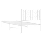 vidaXL Cadre de lit métal avec tête de lit blanc 90x200 cm