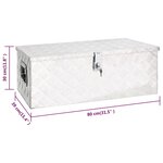 vidaXL Boîte de rangement Argenté 80x39x30 cm Aluminium