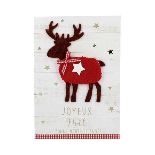 Carte de voeux - fêtes de fin d'année - joyeux noël bonne nouvelle année - renne