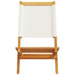 vidaXL Chaises de jardin lot de 2 blanc crème bois acacia massif tissu