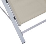 vidaXL Chaises longues 2 Pièces avec table Aluminium Crème