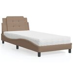 vidaXL Lit avec matelas cappuccino 90x200 cm similicuir