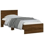 vidaXL Cadre de lit tête de lit chêne marron 90x190 cm bois ingénierie