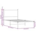 vidaXL Cadre de lit en métal avec tête de lit chêne marron 90x200 cm