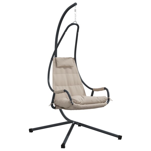 vidaXL Chaise Suspendue avec Support et Coussin Taupe Acier