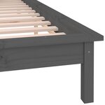 vidaXL Cadre de lit à LED gris 200x200 cm bois massif