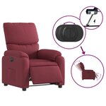 vidaXL Fauteuil inclinable électrique Rouge bordeaux Tissu