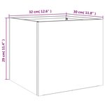 vidaXL Jardinière vert olive 32x30x29 cm acier laminé à froid