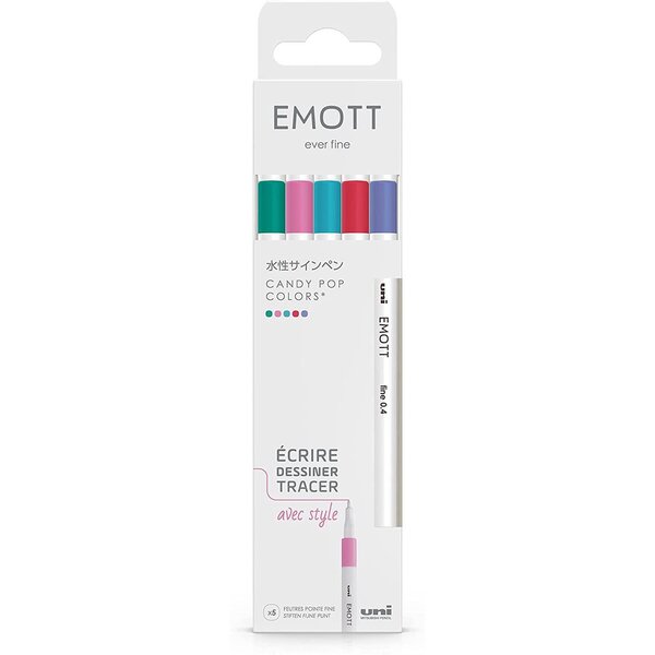 Feutre emott  set de 5 'candy pop colors' uni-ball