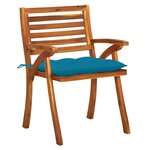 vidaXL Chaises de jardin avec coussins 4 Pièces Bois de teck solide