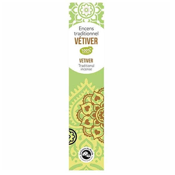 Encens indien Vétiver 60 bâtonnets de 45 min