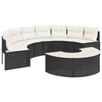 vidaXL Salon de jardin 2 Pièces demi-rond noir résine tressée